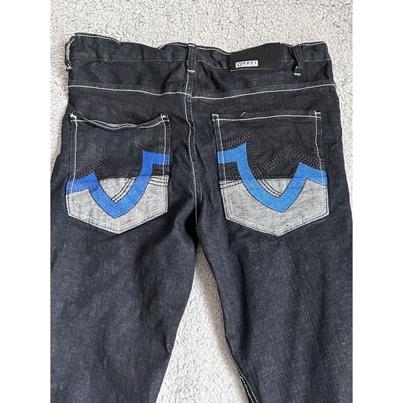 Qruel Jeans Co. Mens 34 X 30 1/2 Embroidered Pocket Skater Denim Black Jeans - Picture 16 of 16